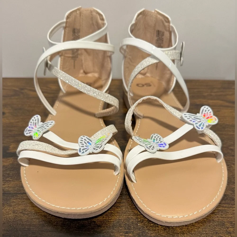 SO Big Girls Esther White Dress Sandals NWT Size Big Girls 6